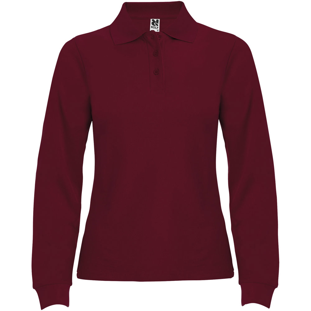 Estrella 220 g/m² damespolo met lange mouwen - Granaat