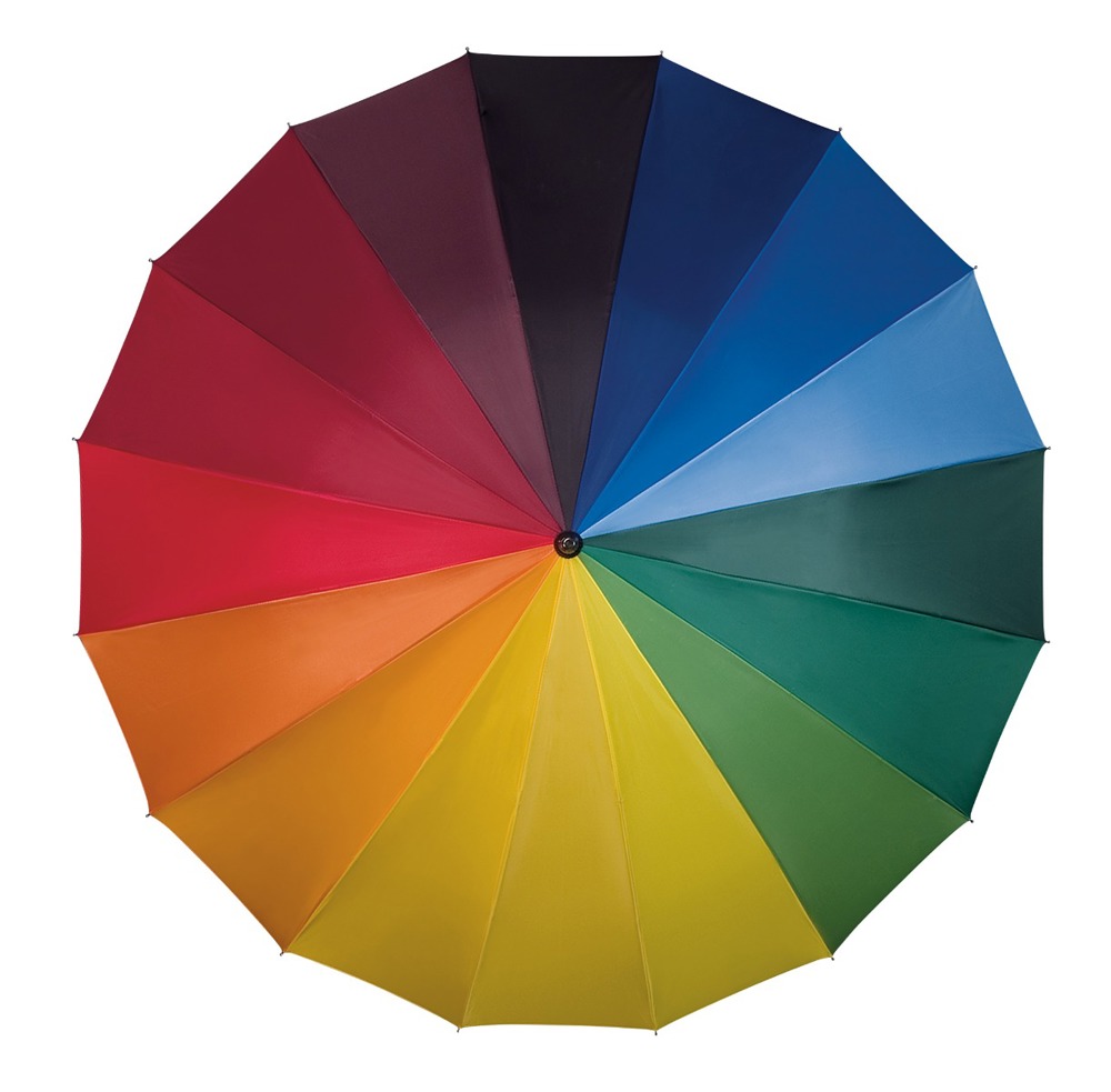 FALCONETTI - Regenboog paraplu - Handopening - Windproof -  125 cm - Multi kleur