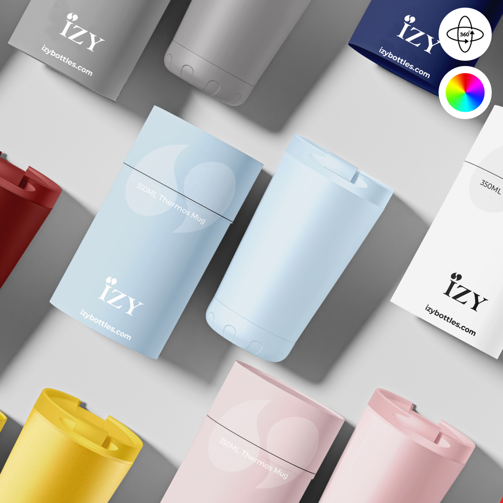 Thermosbeker / Koffiebeker - Licht Blauw - 350 ml