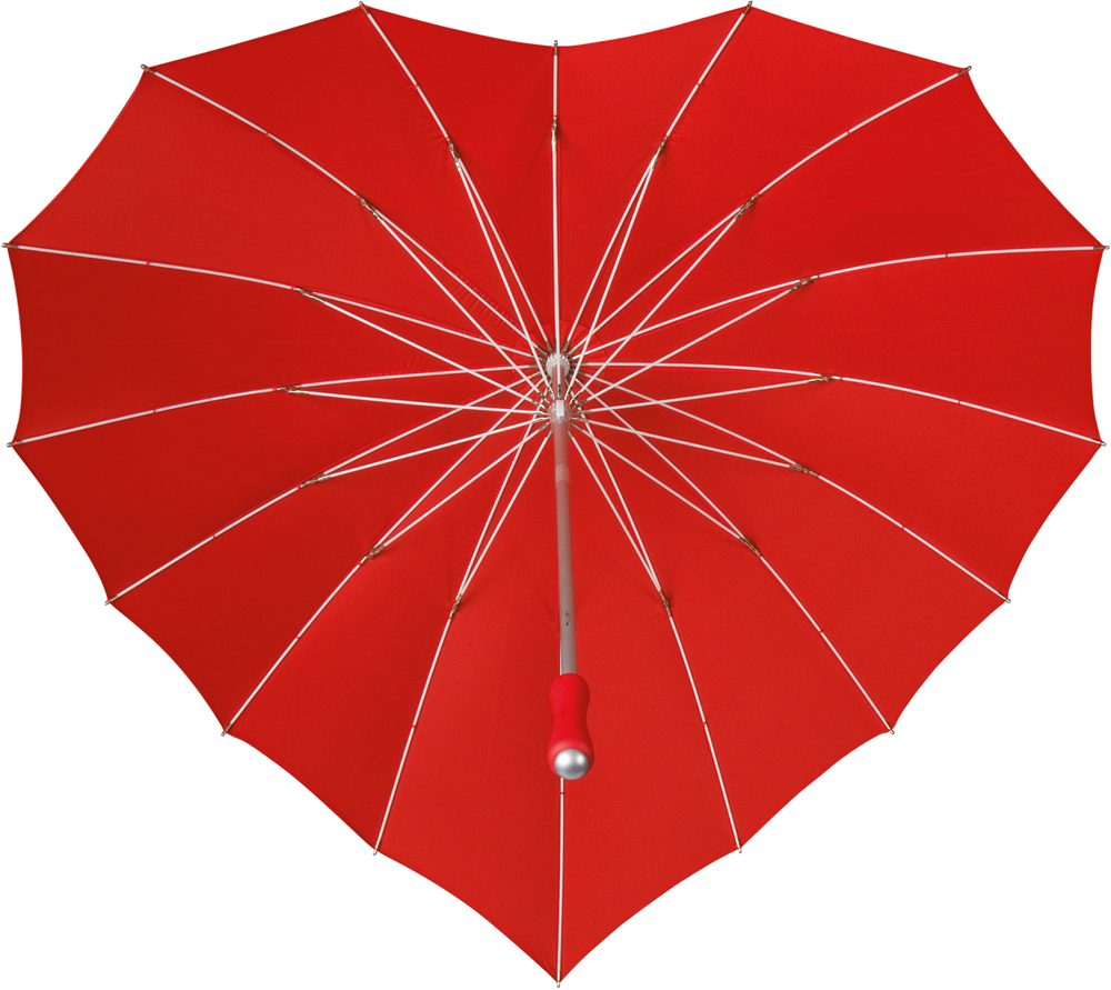 FALCONE - Hartvormige paraplu registered design - Handopening - Windproof -  110 cm - Rood
