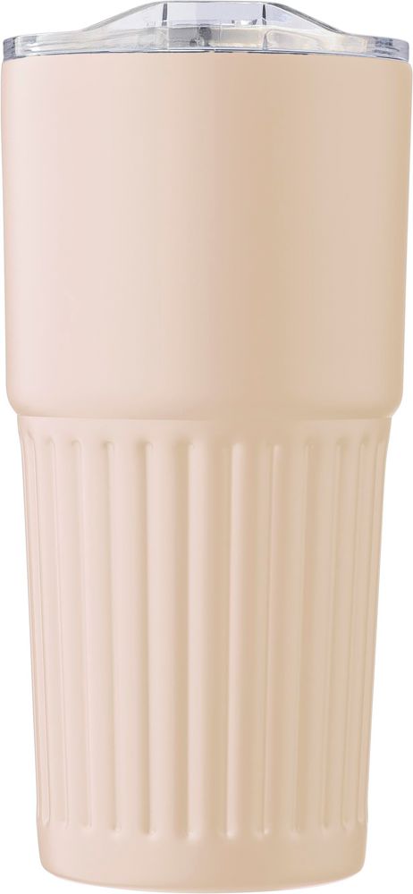 Gerecyclede roestvrijstalen dubbelwandige drinkmok (500 ml) Kael - Beige