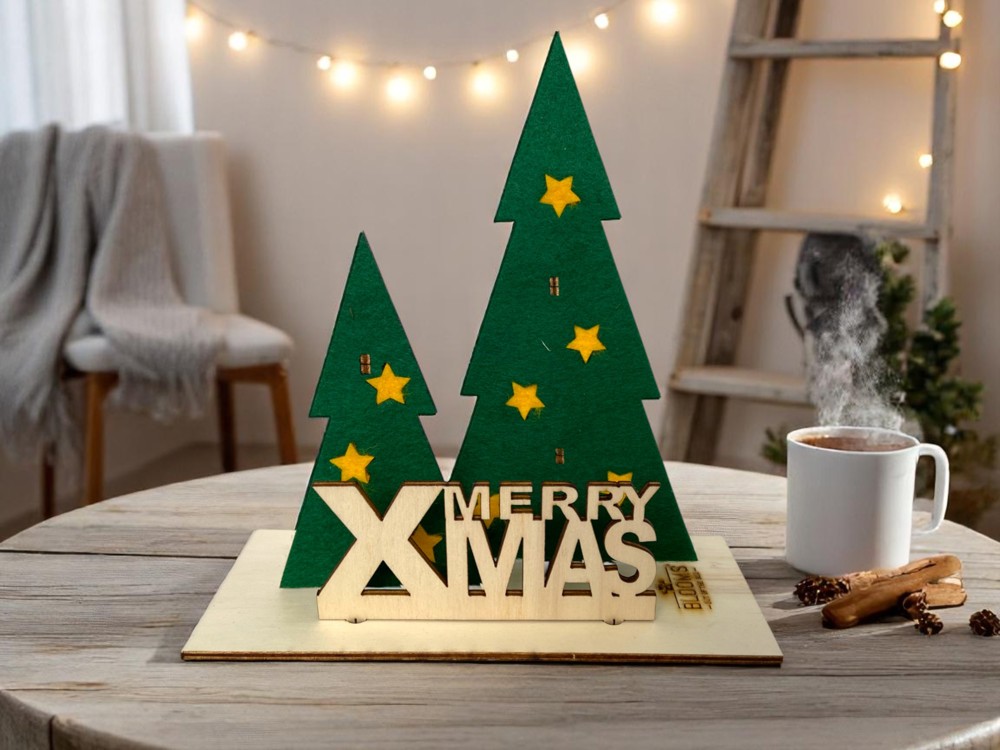 Happy Xmas Mini 'Your logo' - yellow stars