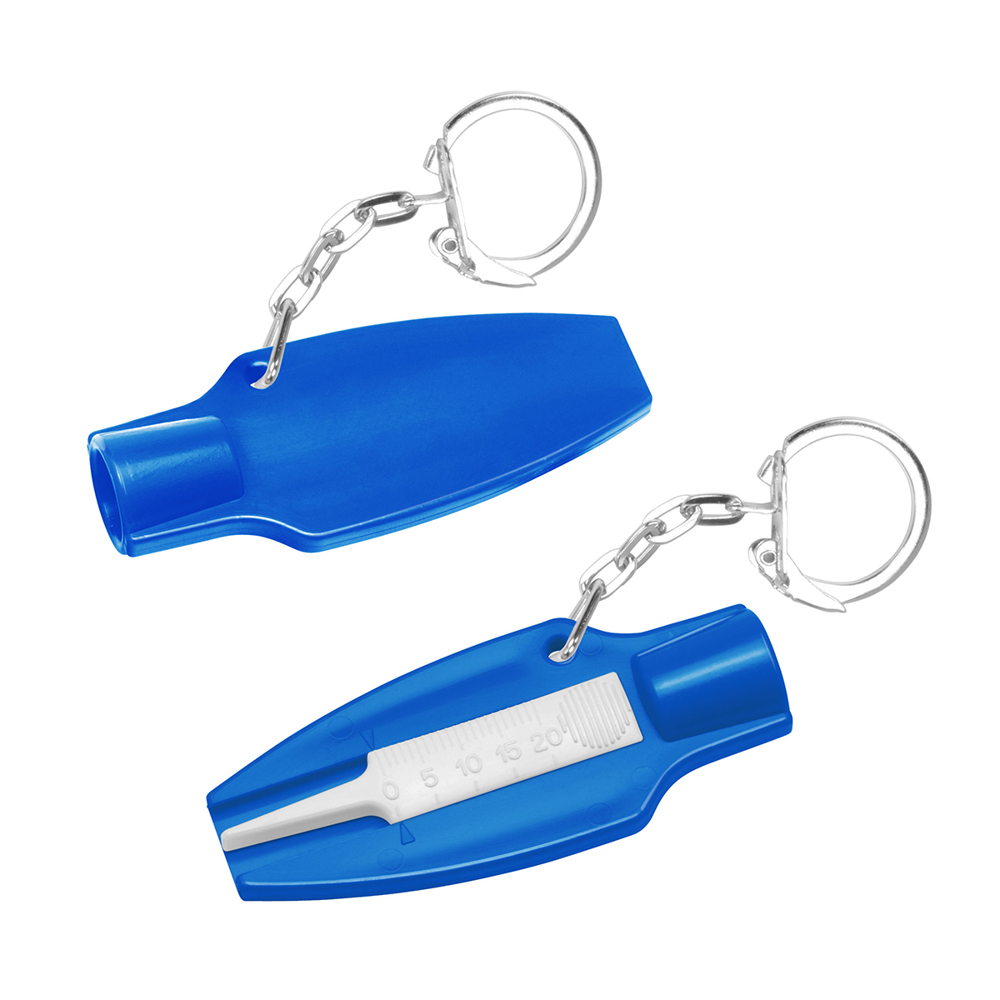 Bandenprofiel dieptemeter met ventieldopopener - blauw/wit