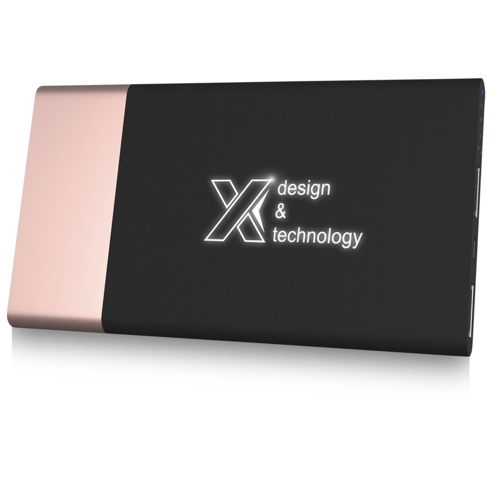 SCX.design P20 5000 mAh oplichtende slimme powerbank - Roségoud, Wit