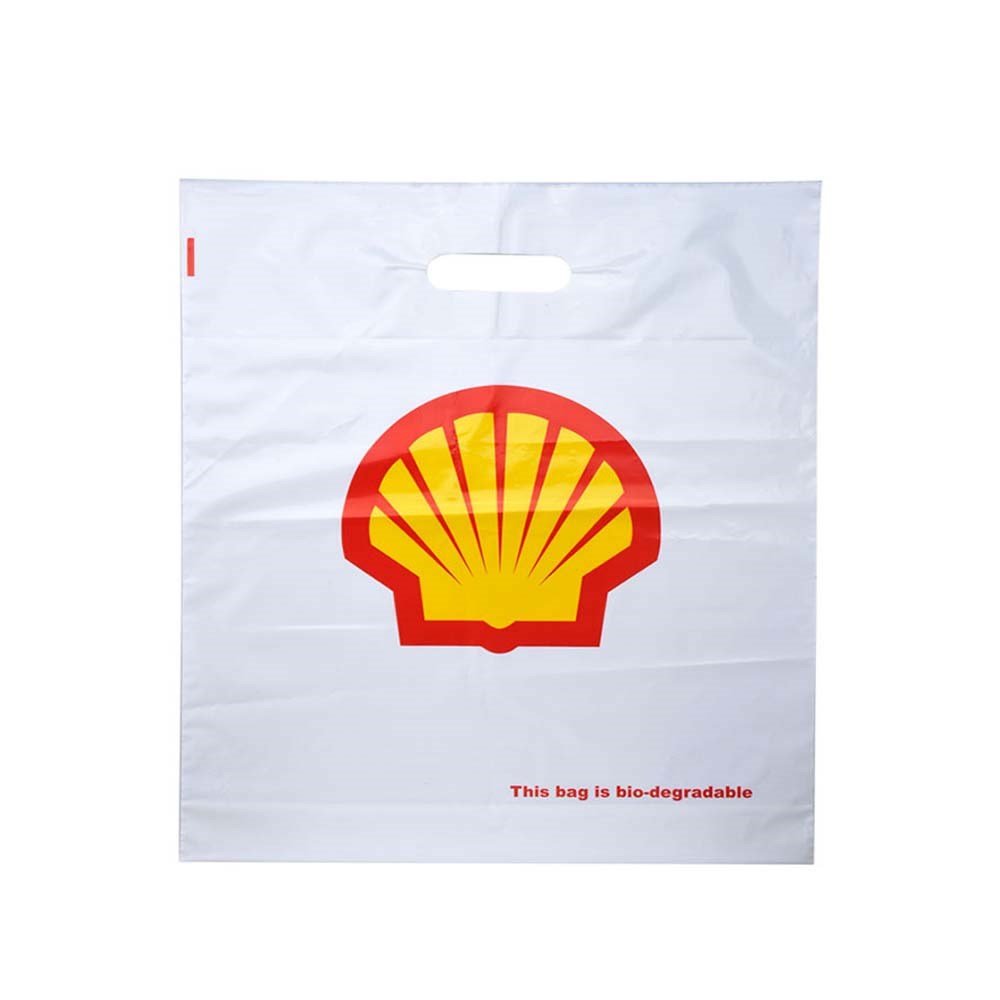 Plastic tas 56 x 45 x 7,5 cm, 48 micron, biologisch afbreekbaar, stanshandvat, 2 zijden