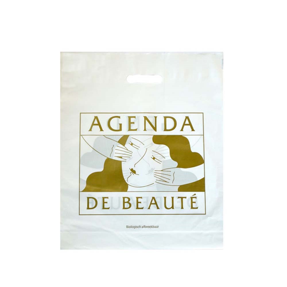 Plastic tas 56 x 45 x 7,5 cm, 48 micron, biologisch afbreekbaar, stanshandvat, 2 zijden