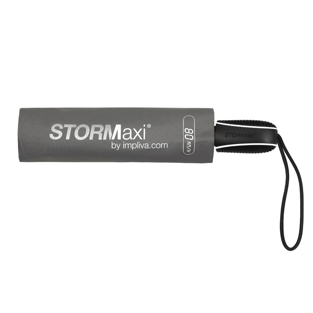 STORMaxi - Arodynamische opvouwbare stormparaplu - Handopening - Windproof -  90 cm - Grijs