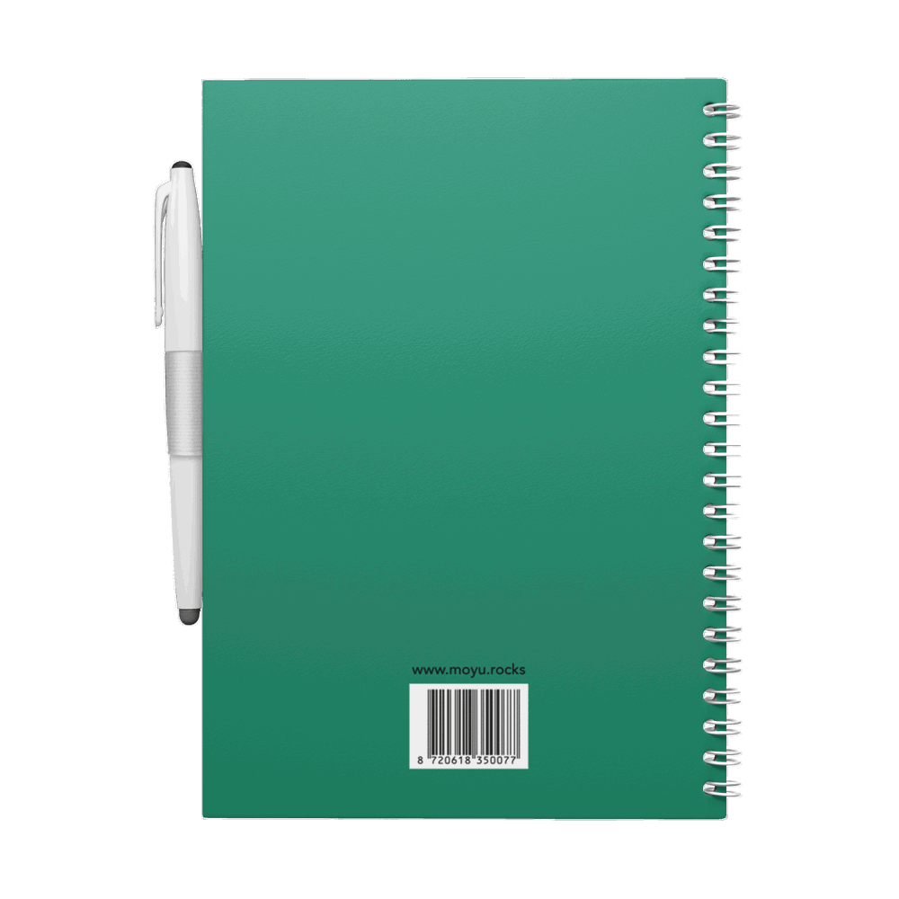 MOYU Uitwisbaar Steenpapier Notitieboek A5 Hardcover – 20 Pagina’s, Forest Green, Ruitjes