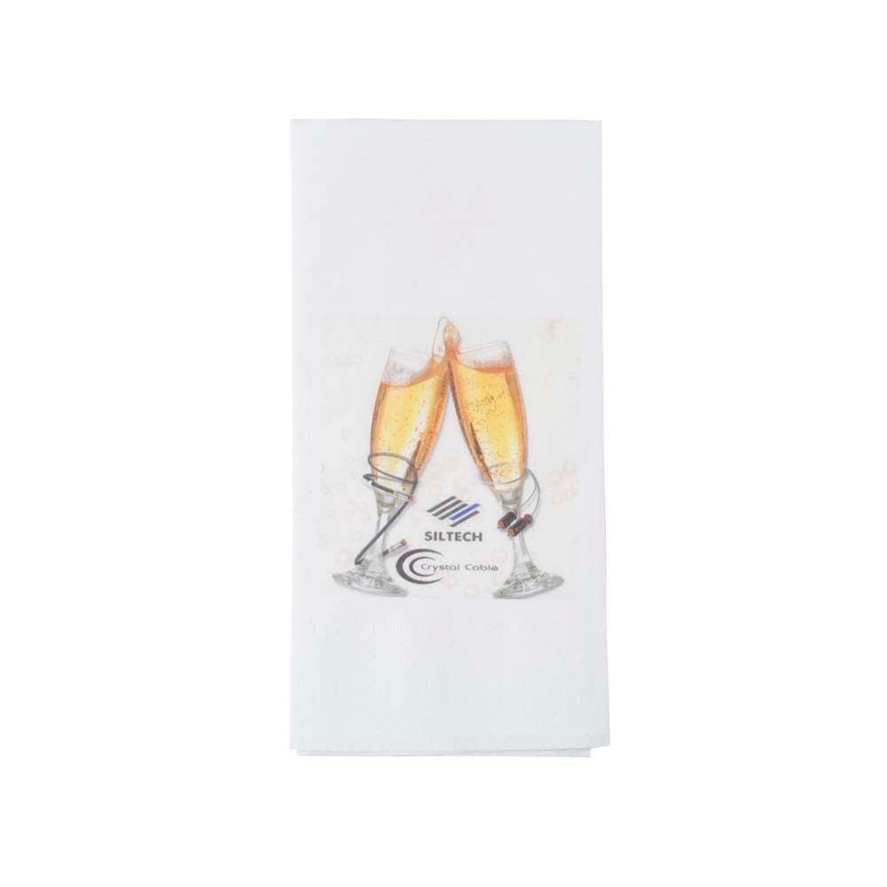 Servetten, 3 laags celstof, 7 x 7,5 cm opdruk, 33 x 33 cm, 1/8 vouw
