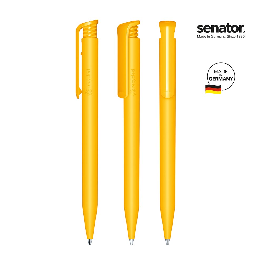 senator® Super Hit Matt Recycled  retractable pen - wit/geel 7408