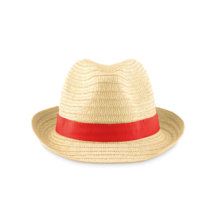 BOOGIE - Strohoed naturel - rood