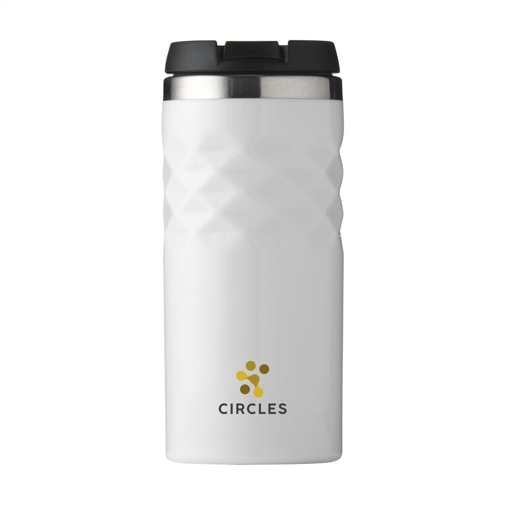 Geometric Mug RCS Recycled Steel 280 ml thermosbeker - wit