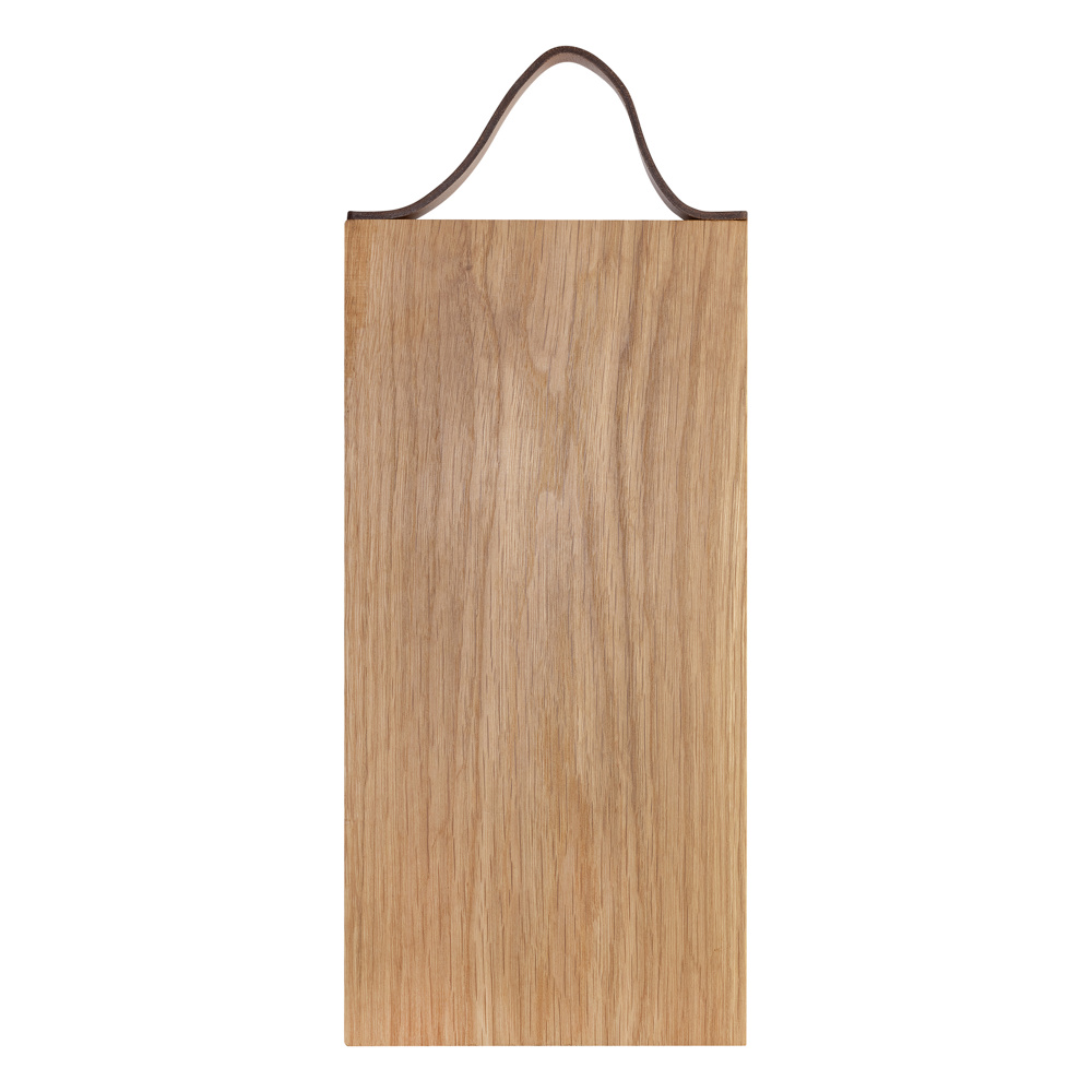 Plank met leren handvat eiken 33x16 cm