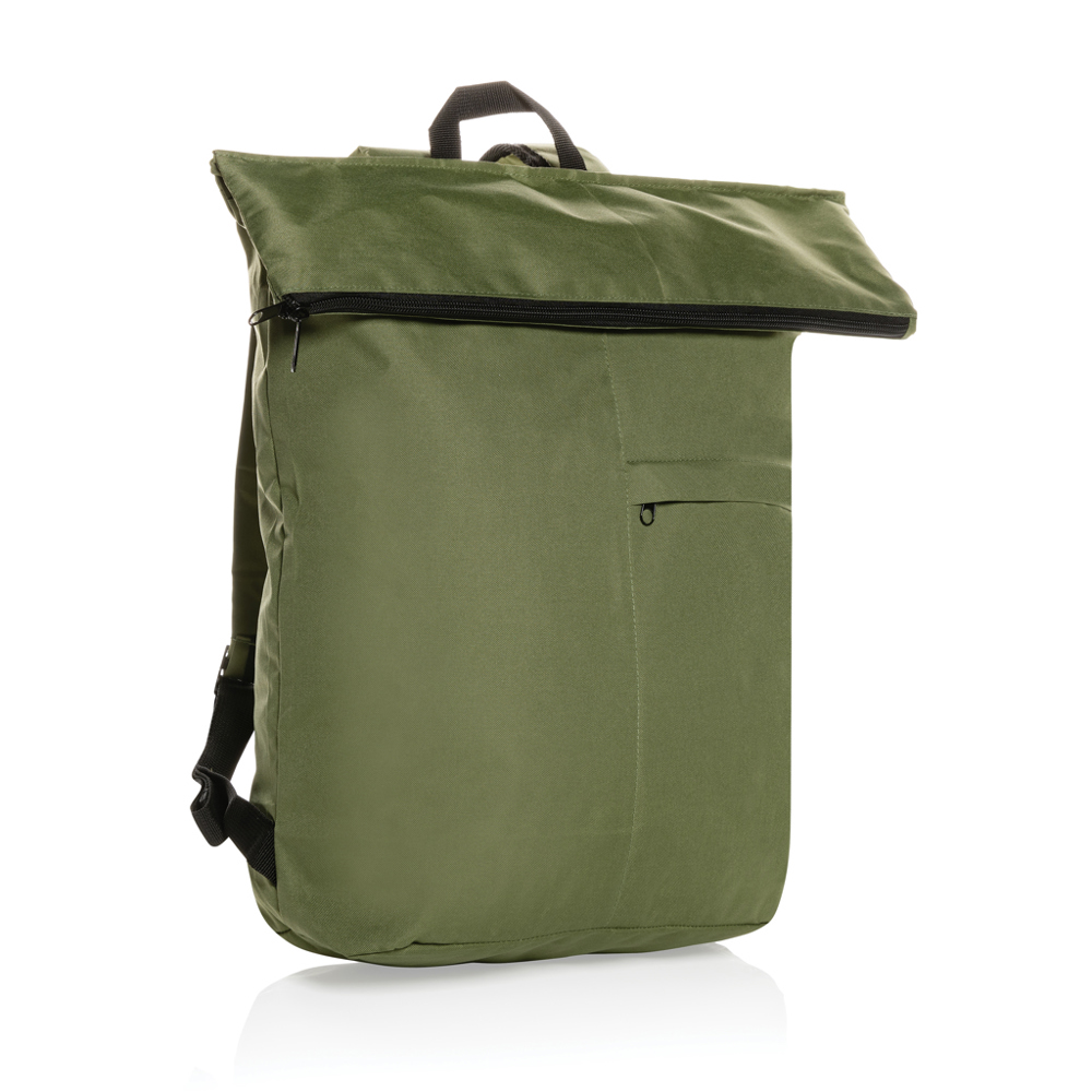 Dillon AWARE™ RPET lichtgewicht opvouwbare rugzak - groen (± PMS 18-0529 TCX)