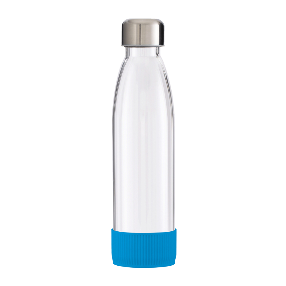 Fles GLASS - cyaan, zilver, transparant