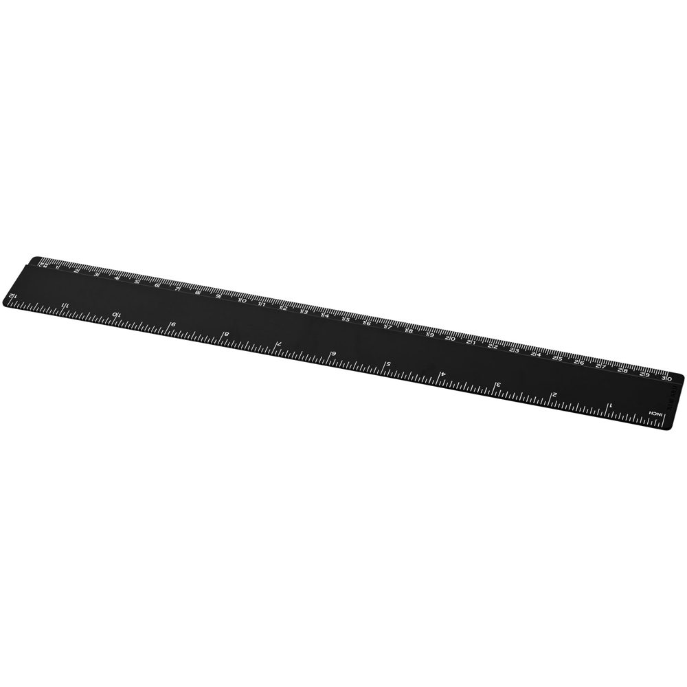 Renzo 30 cm kunststof liniaal - Zwart