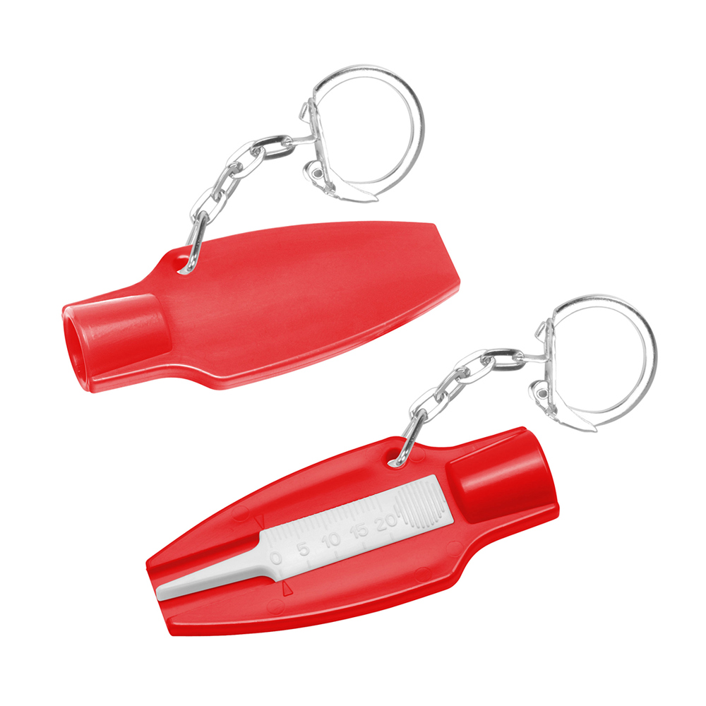 Bandenprofiel dieptemeter met ventieldopopener - Rood/Wit