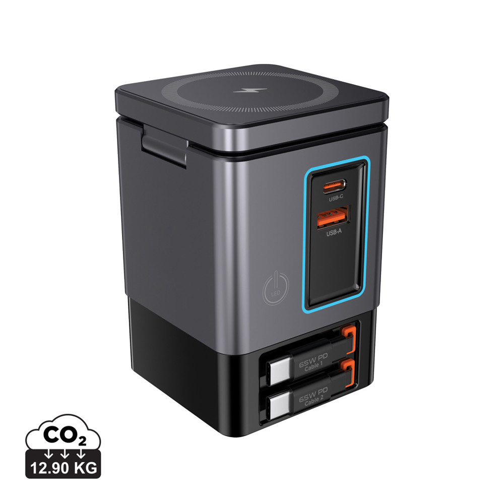 Urban Vitamin Sacramento 105W GaN lader, uittrekbare kabels
