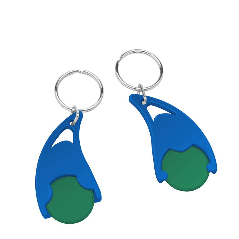 Chiphouder met winkelwagenmuntje 1€ "Epsilon" - groen/blauw