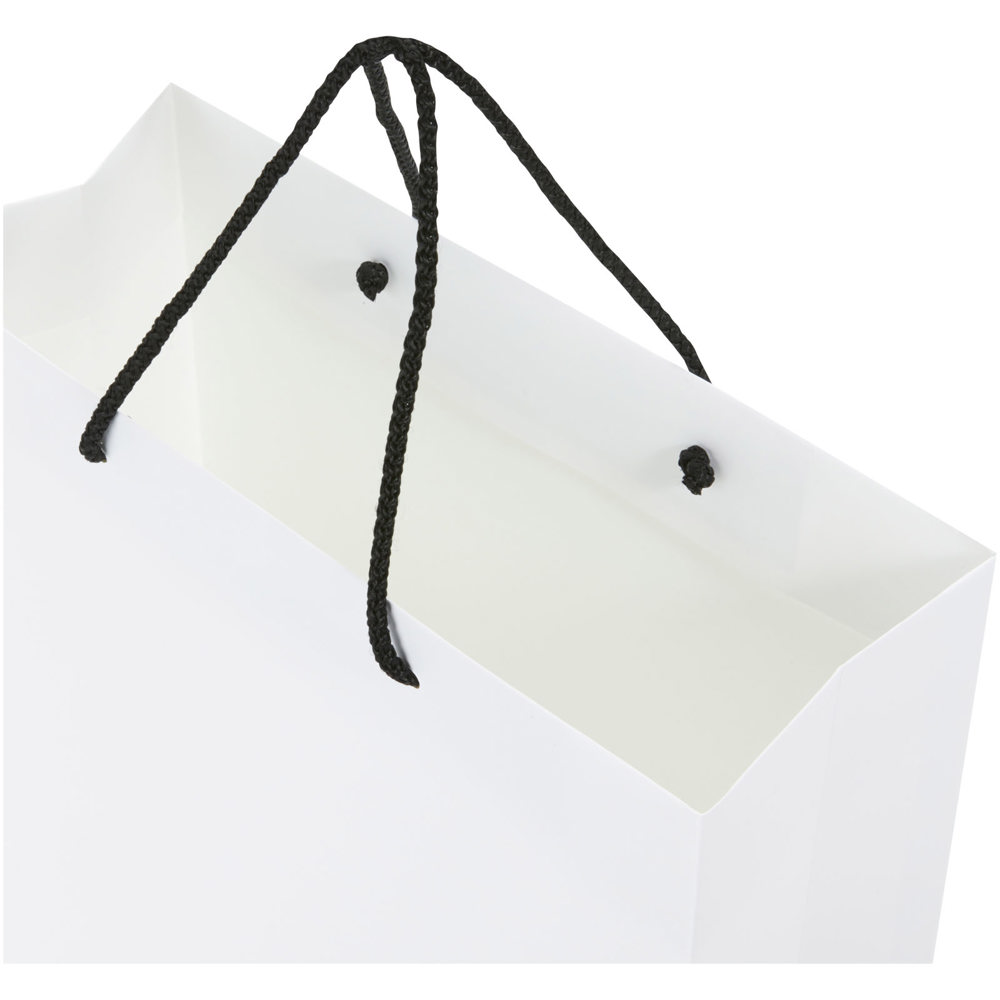 Handgemaakte 170 g/m2 integra papieren tas met PP woven handgrepen - 31 x 12 x 41 cm