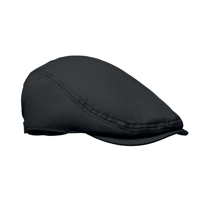 FLAT PEAK - Newsboy platte pet 235g/m² - zwart