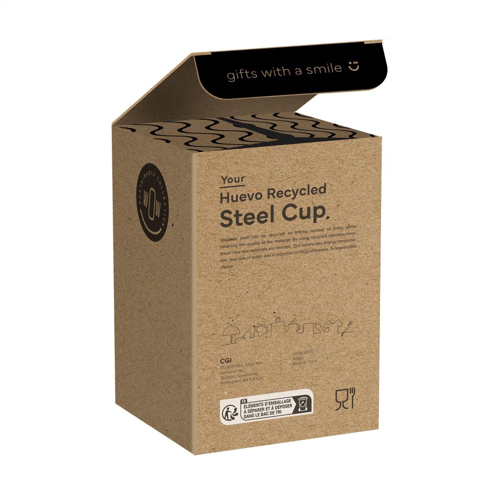 Huevo RCS Recycled Steel Cup 350 ml thermosbeker - licht koper