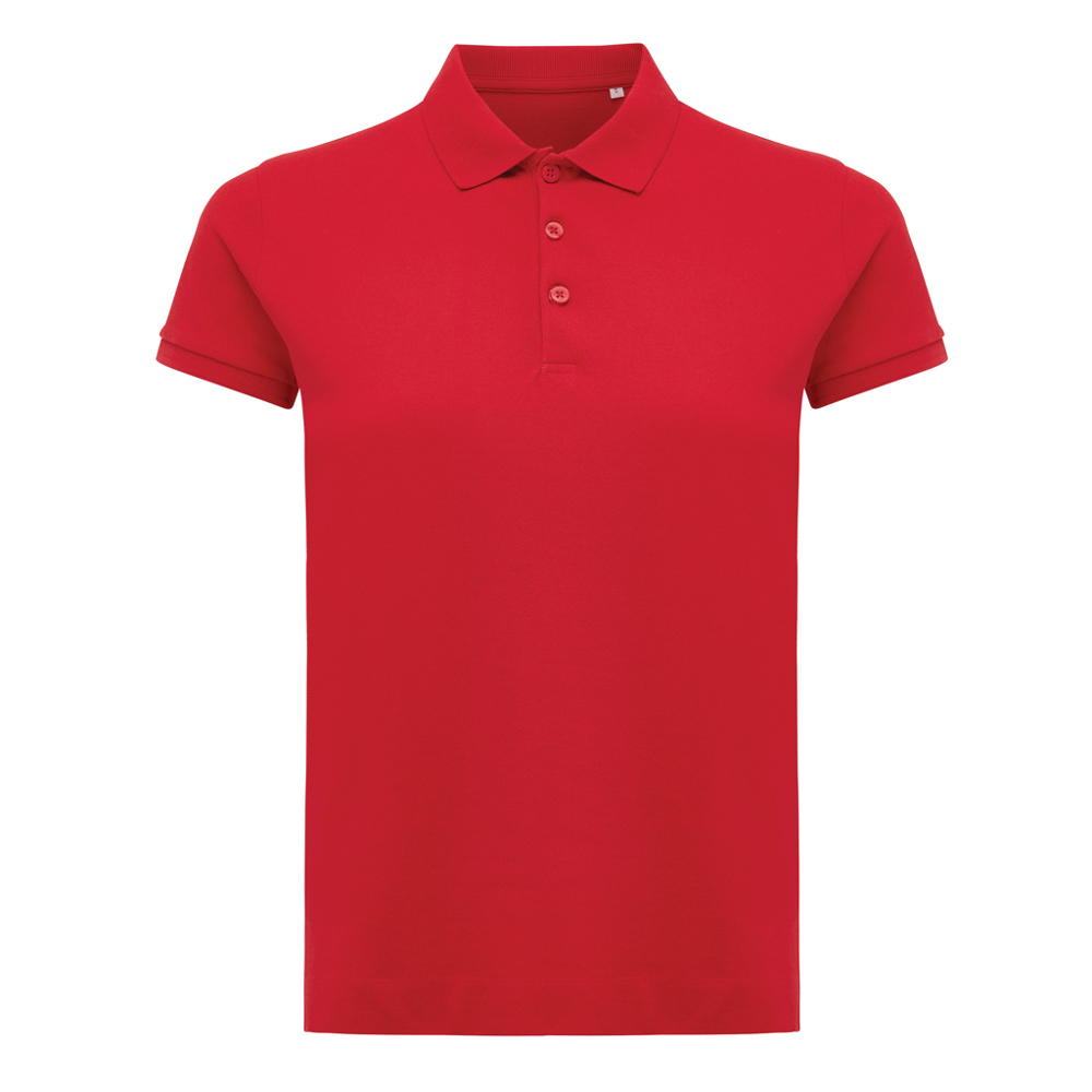 IQONIQ Yosemite dames recycled katoen pique polo - rood (± PMS 19-1757 TCX)