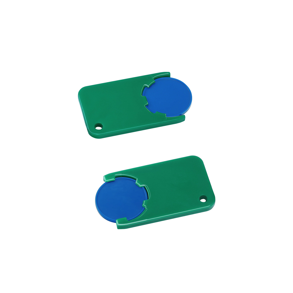 Chiphouder met winkelwagenmuntje 1€ "Beta" - blauw/groen