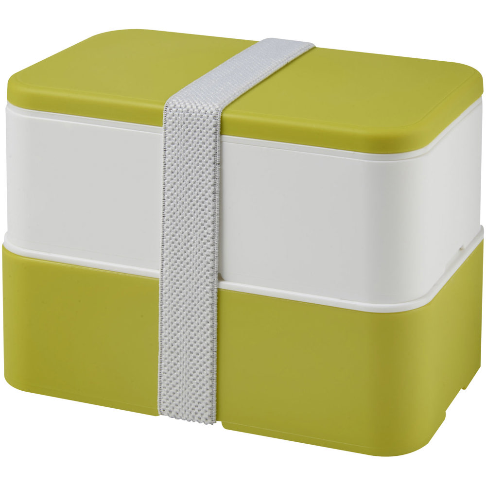 MIYO 700+700 ml dubbellaagse lunchbox - Lime, Wit, Wit