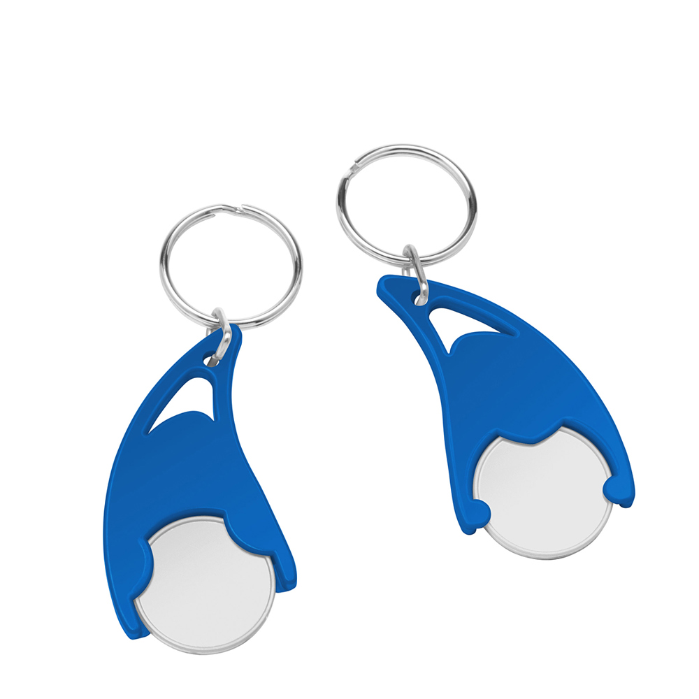 Chiphouder met winkelwagenmuntje 1€ "Epsilon" - Wit/blauw