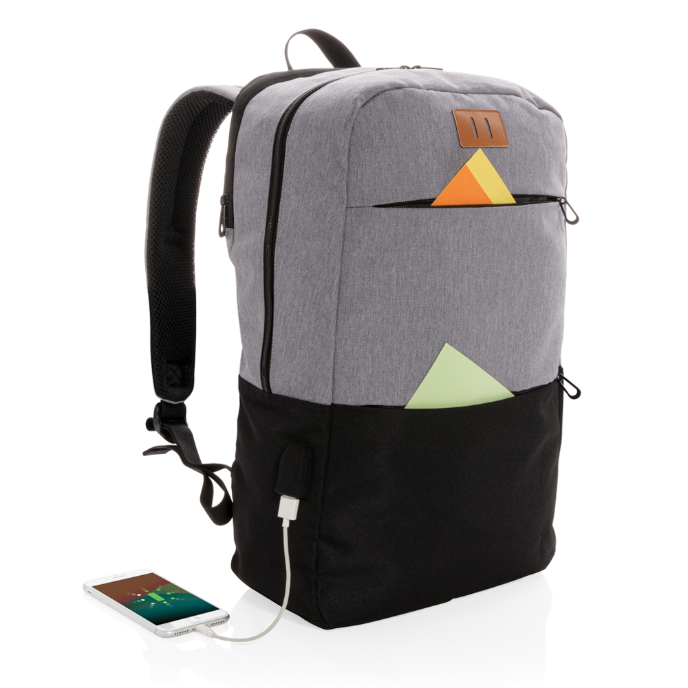 Modern 15.6" USB & RFID laptop rugzak PVC vrij
