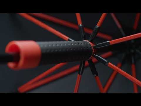 STORMaxi - Arodynamische stormparaplu - Handopening - Windproof -  92 cm - Zwart / Geel