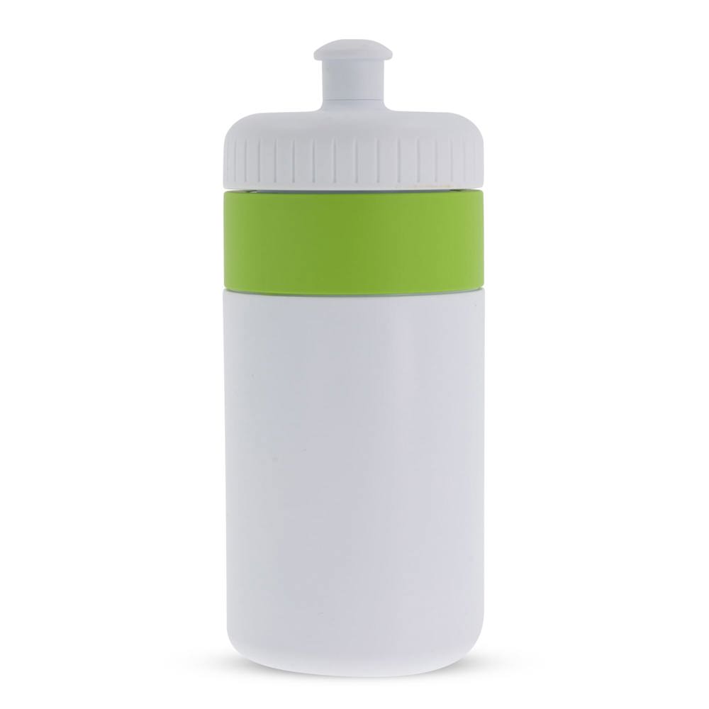 Sportbidon met rand 500ml - Wit / Lichtgroen