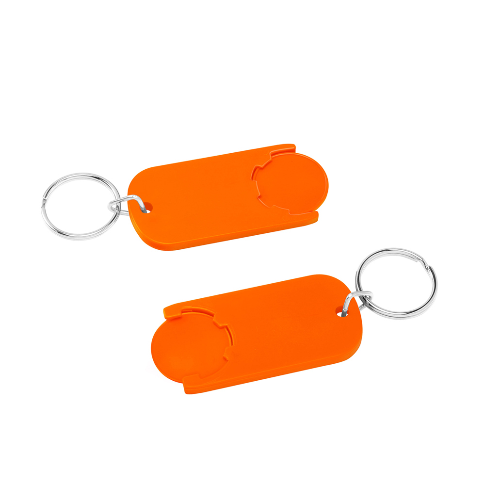 Chiphouder met winkelwagenmuntje 1€ "Alpha" - geel/oranje