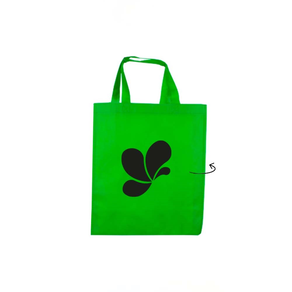 Draagtas, 36 x 42 cm, non woven, 2 zijden, 100 grams, lange handle Per 100 stuks