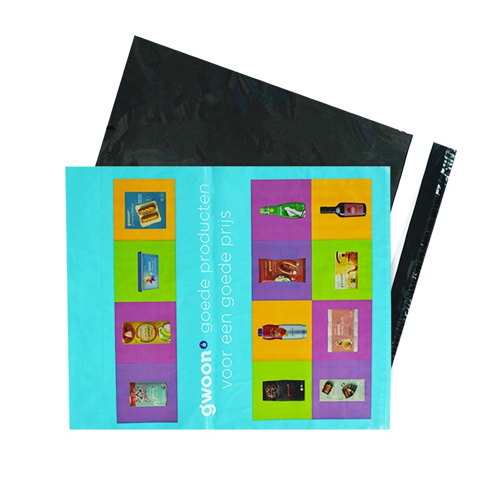 Mailbag, 30 x 40 + 5 cm klep, 100% drukoppervlak, full colour, 2 zijden