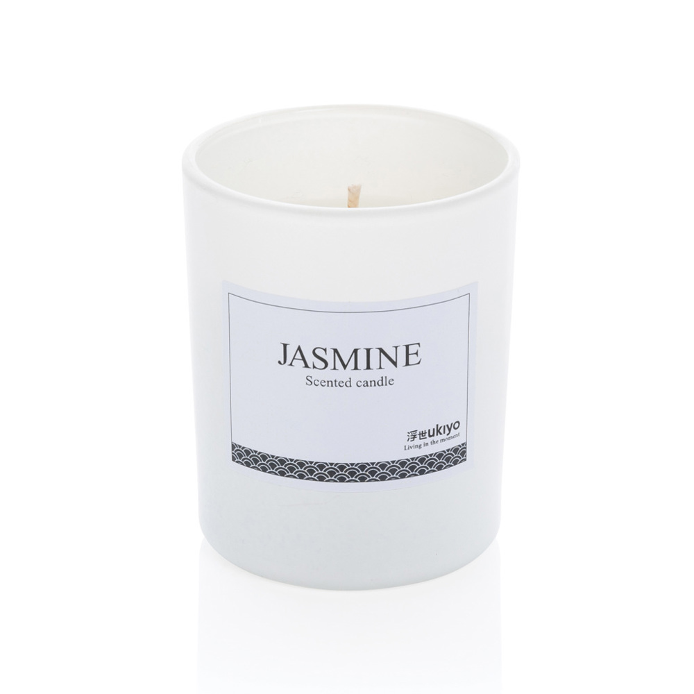 Ukiyo geurkaars in glas - wit (± PMS White)