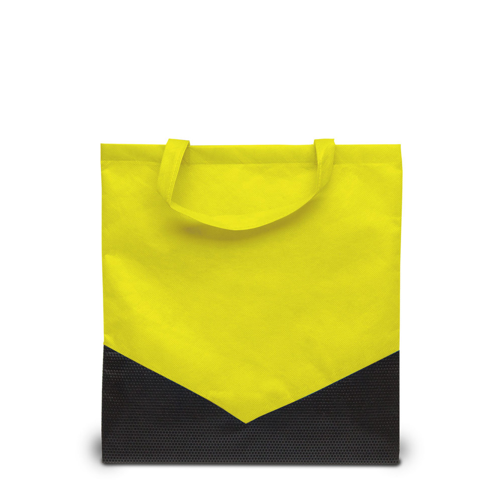 ESPOO – Shopper met korte hengsels - Neongeel/Zwart