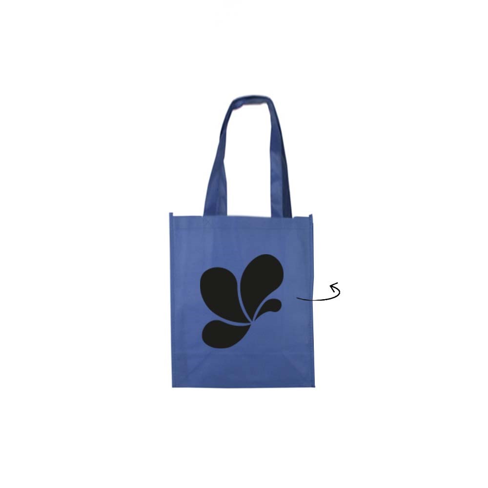 Draagtas, 36 x 42 cm, non woven, 2 zijden, 100 grams, korte handle Per 100 stuks
