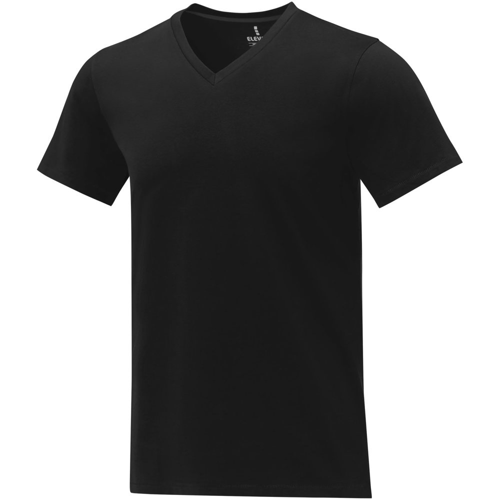 Somoto Heren T-shirt met V-hals en korte mouwen - Zwart