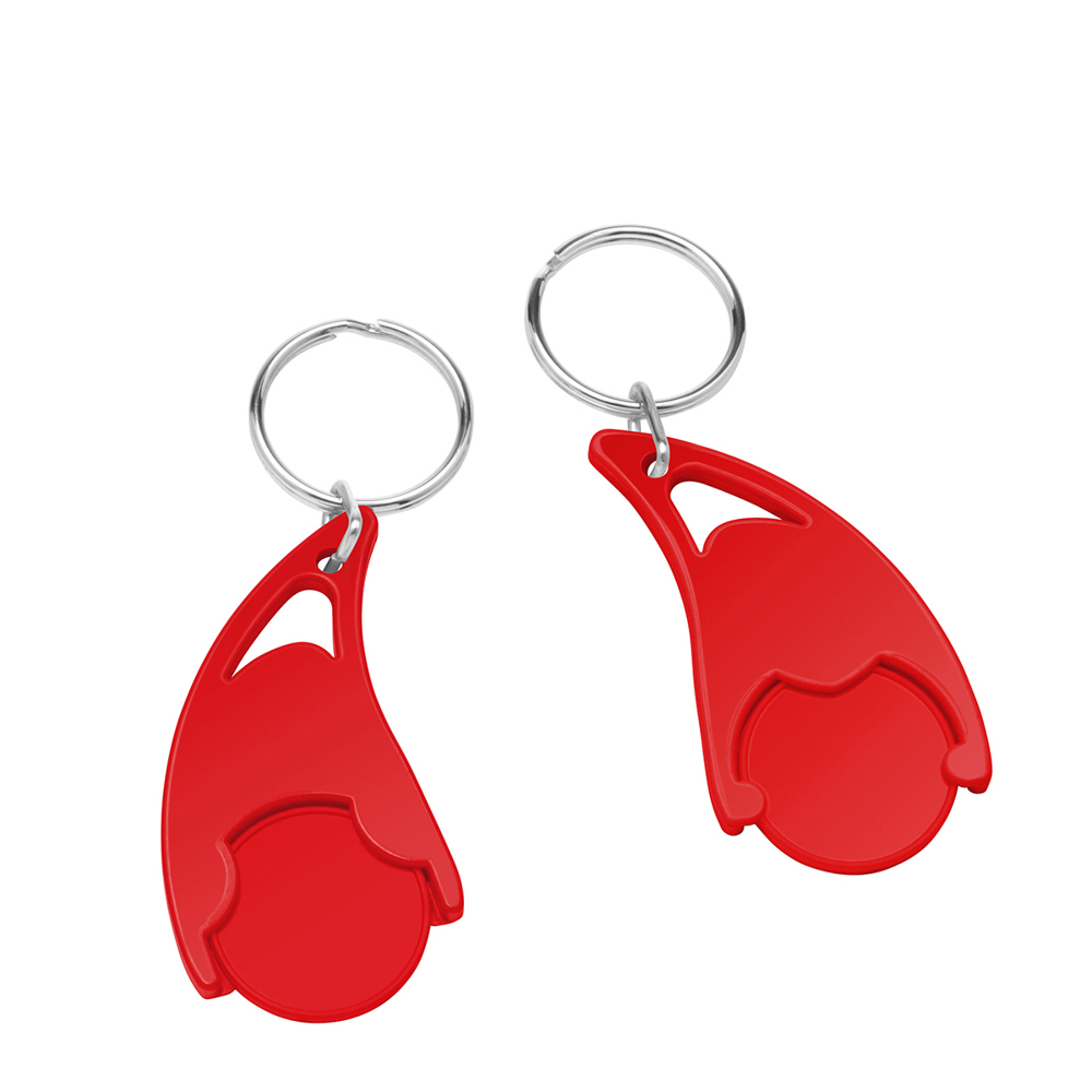 Chiphouder met winkelwagenmuntje 1€ "Epsilon" - geel/rood
