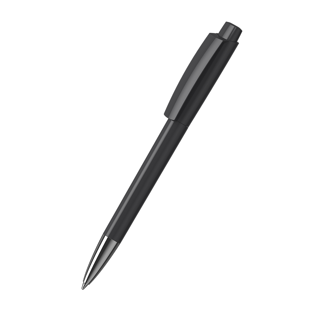 Klio-Eterna - Zeno high gloss Mn - Drukknop-balpen - antraciet