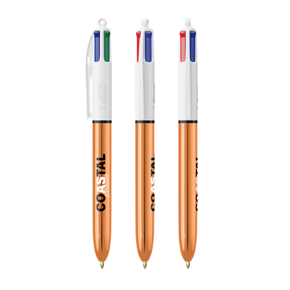 BIC® 4 Colours Shine balpen + Lanyard
