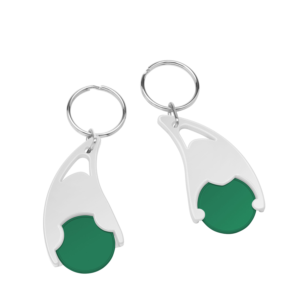 Chiphouder met winkelwagenmuntje 1€ "Epsilon" - groen/wit