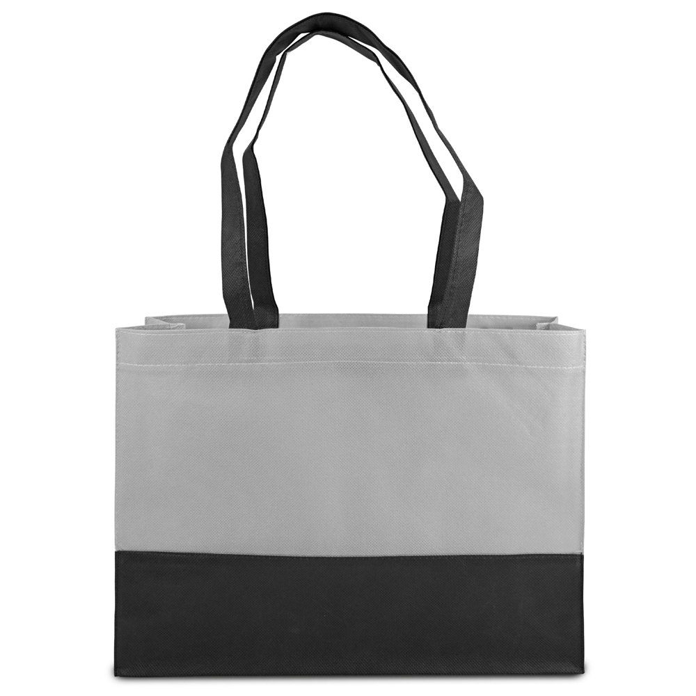 ROMA – Shopper met bodem- en zijvouwen - Grijs/Zwart