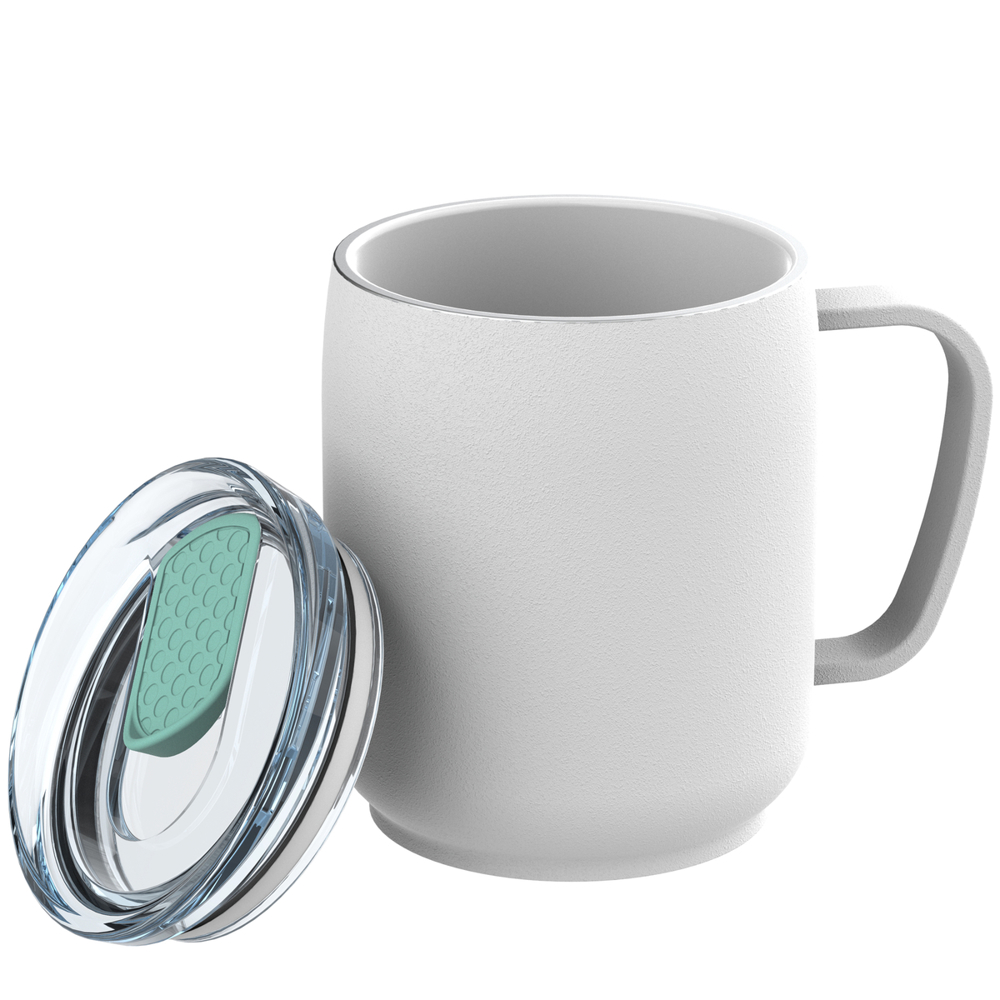 Thermobeker RETUMBLER-myNIZZA CERAMIC - mint, wit, transparant