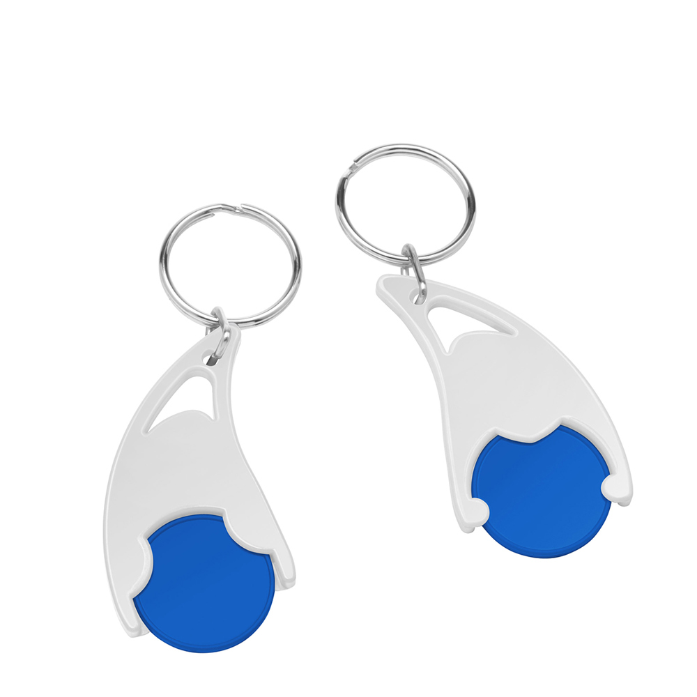 Chiphouder met winkelwagenmuntje 1€ "Epsilon" - blauw/wit