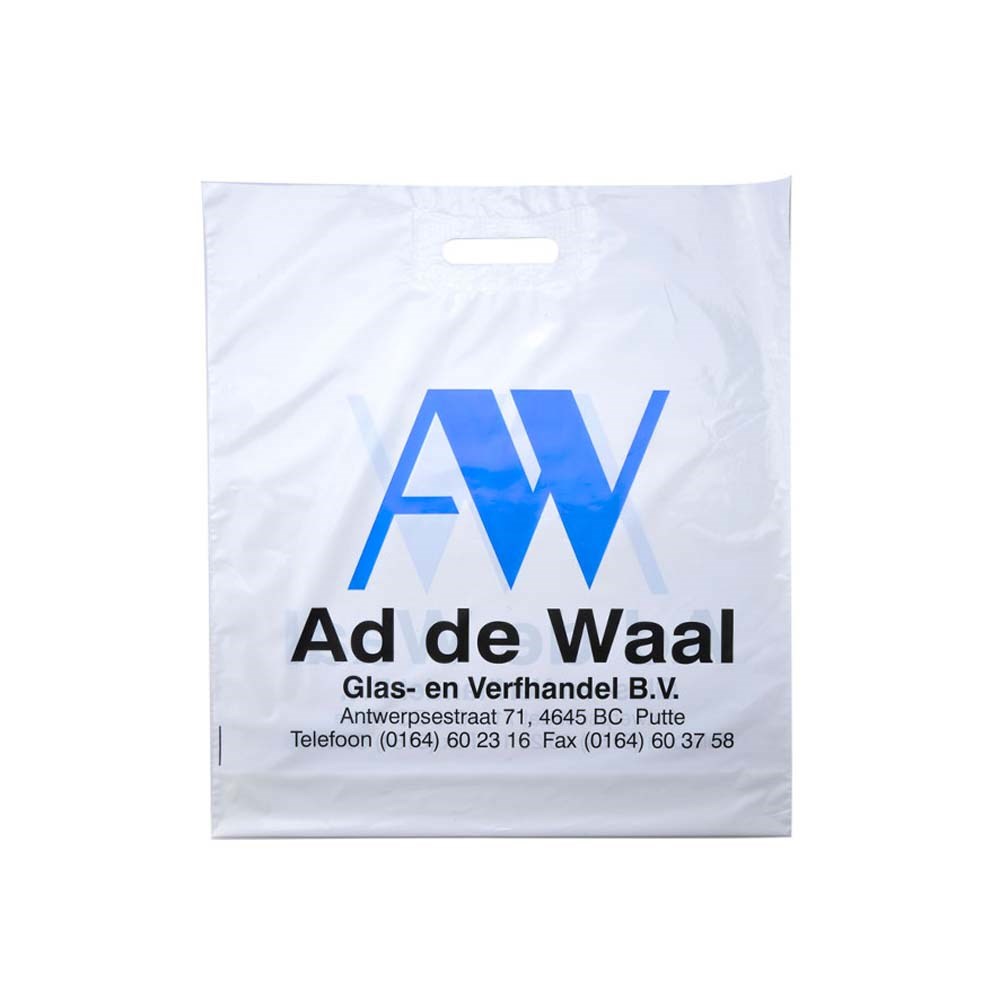 Plastic tas, 40 x 45 x 7,5 cm, 48 micron, ldpe, stanshandvat, 2 zijden