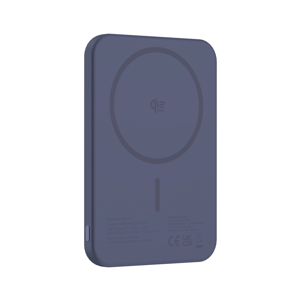 Urban Vitamin Pomona 5000mAh Qi2.2 25W magnetische powerbank - blauw (± PMS blue)