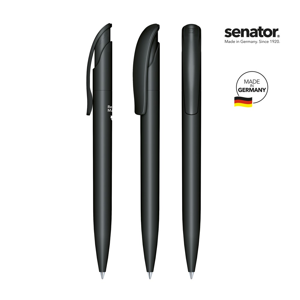 senator® Challenger  Matt Recycled retractable pen - zwart